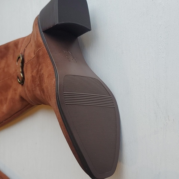 Naturalizer Light Brown Suede Sterling Saddle Knee High Boots 5 NWT - Picture 5 of 11